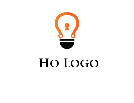 key whole in light bulb logo