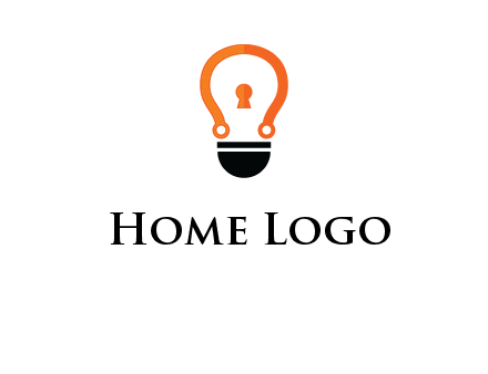 key whole in light bulb logo