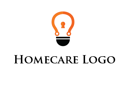 key whole in light bulb logo