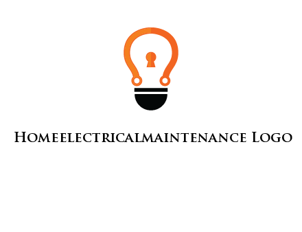 key whole in light bulb logo