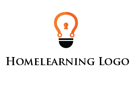 key whole in light bulb logo