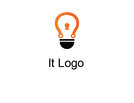 key whole in light bulb logo