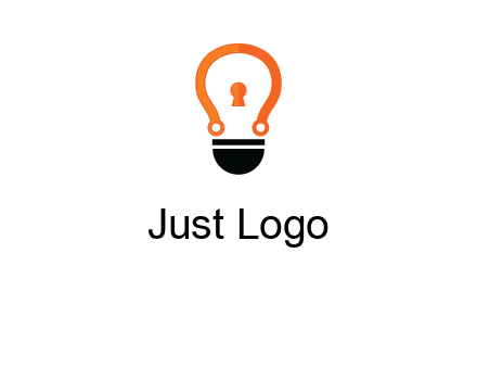 key whole in light bulb logo