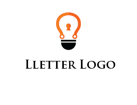 key whole in light bulb logo