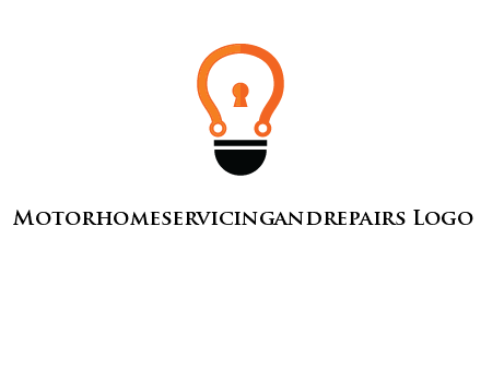 key whole in light bulb logo