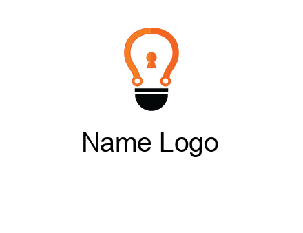 key whole in light bulb logo