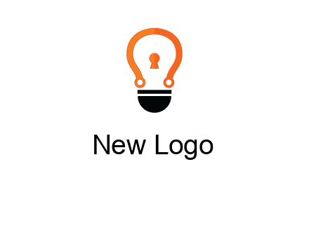 key whole in light bulb logo