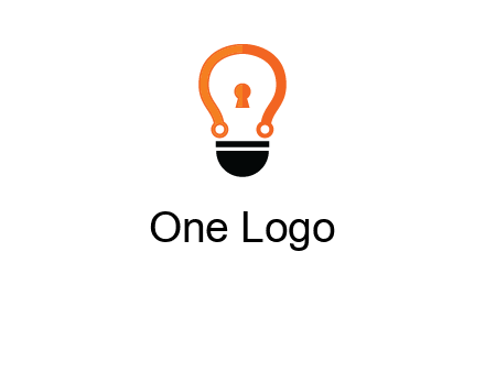 key whole in light bulb logo
