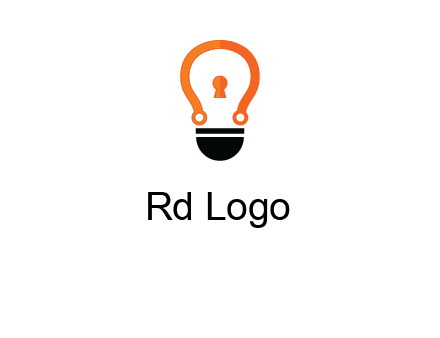 key whole in light bulb logo