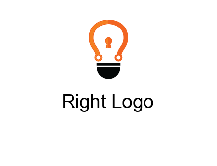 key whole in light bulb logo