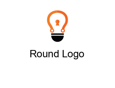 key whole in light bulb logo