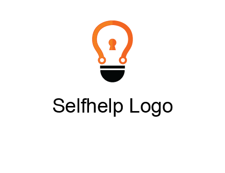 key whole in light bulb logo