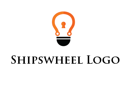 key whole in light bulb logo