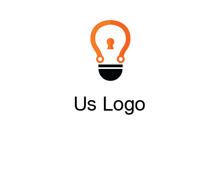 key whole in light bulb logo