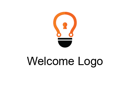 key whole in light bulb logo