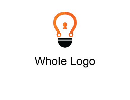 key whole in light bulb logo