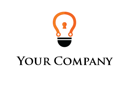 key whole in light bulb logo