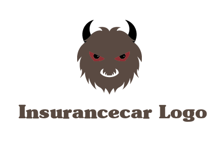 Minotaur icon or demon face logo