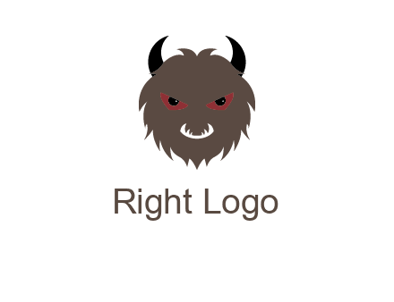 Minotaur icon or demon face logo