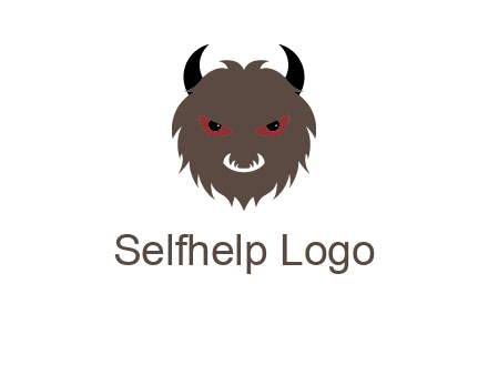 Minotaur icon or demon face logo