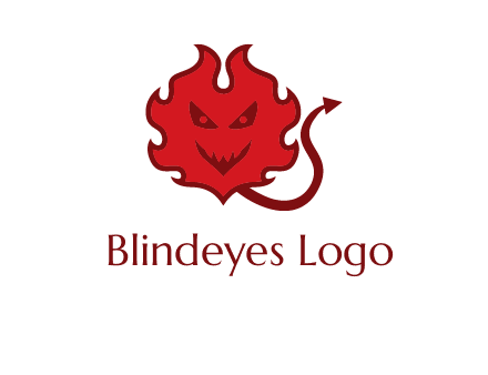 devil face with fire logo