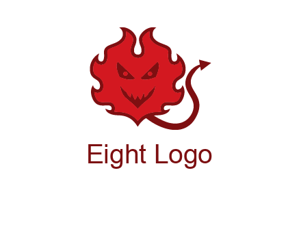 devil face with fire logo