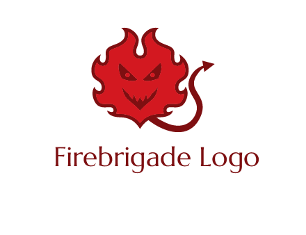 devil face with fire logo