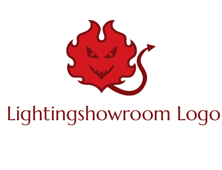 devil face with fire logo