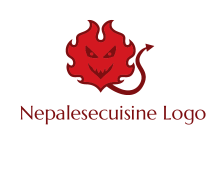devil face with fire logo