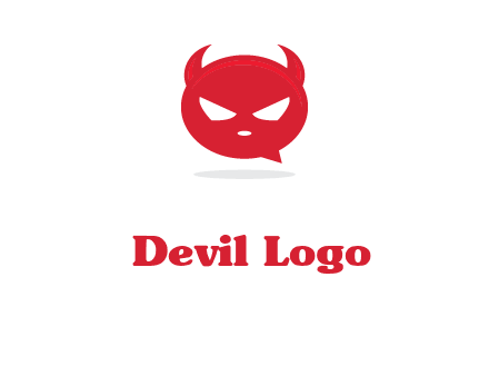 devil chat bubble logo