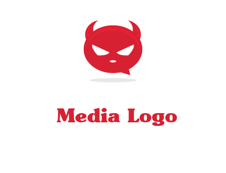 devil chat bubble logo