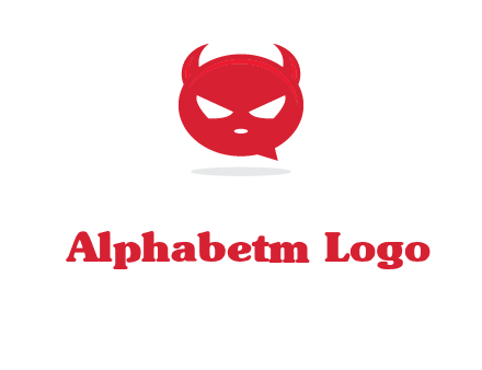 devil chat bubble logo