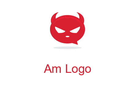 devil chat bubble logo