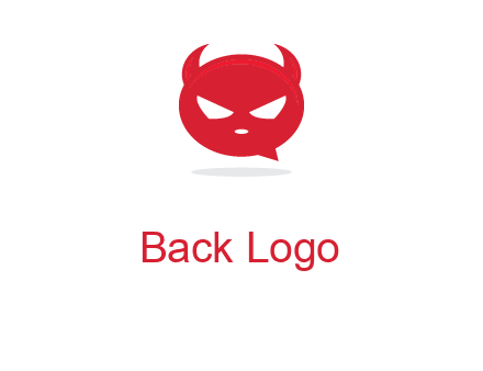 devil chat bubble logo