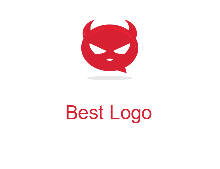 devil chat bubble logo