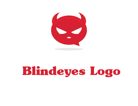 devil chat bubble logo