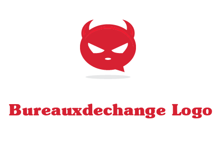 devil chat bubble logo