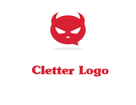 devil chat bubble logo