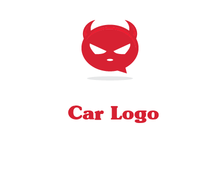 devil chat bubble logo