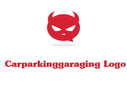devil chat bubble logo