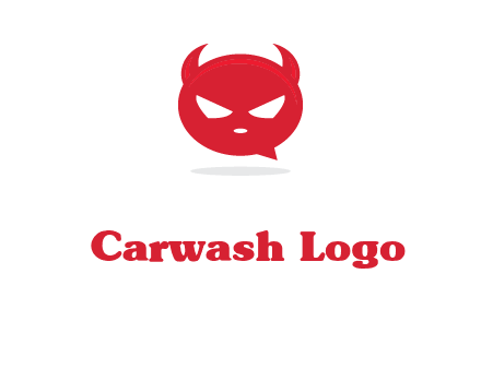 devil chat bubble logo