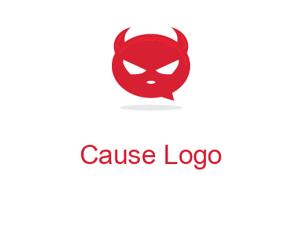 devil chat bubble logo