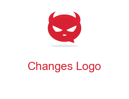 devil chat bubble logo