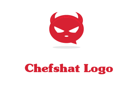 devil chat bubble logo