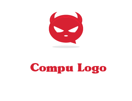 devil chat bubble logo