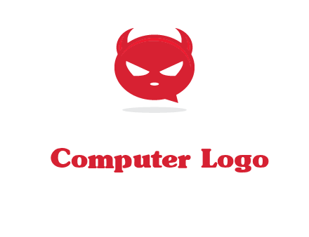 devil chat bubble logo