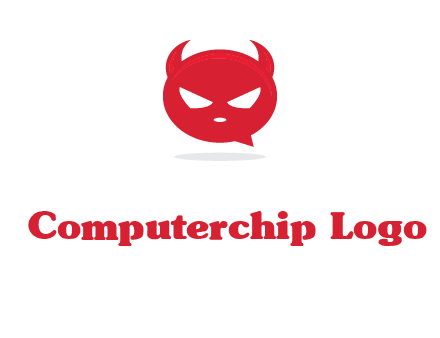 devil chat bubble logo