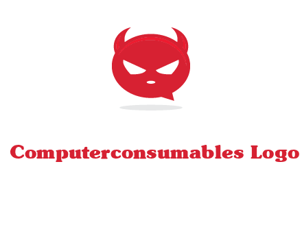 devil chat bubble logo