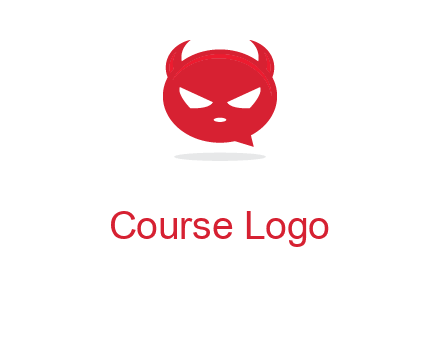 devil chat bubble logo
