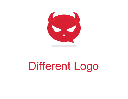 devil chat bubble logo